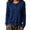 Dark Blue, variant on Women's Acrylic Soft Knit Sweaters Crew Neck Button Front Tops Size M