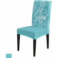 thumbnail image 6 of Chair Covers for Dining Room Set of 6,Let Snow Words on Blue Background Stretch Seat Protector Removable Washable Chairs Slipcovers for Kitchen Banquet Wedding Hotel,Winter Snowflakes, 6 of 6