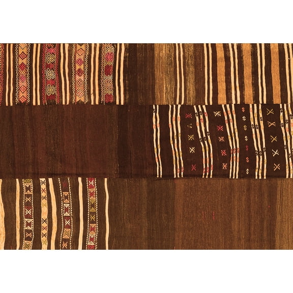 Ahgly Company Indoor Rectangle Southwestern Orange Country Area Rugs, 5' x 7'