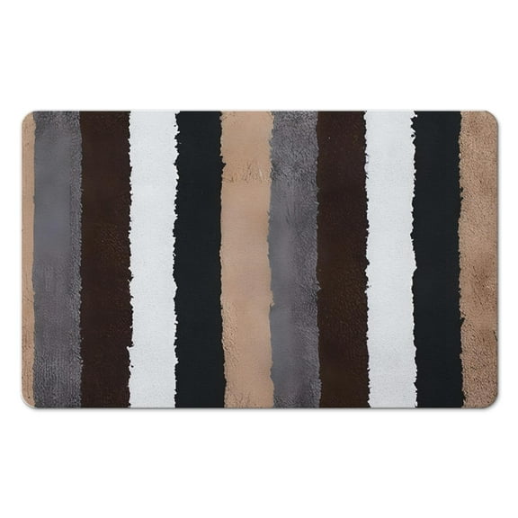 Luxurious Striped Microfiber Bathroom Rugs 20x32 in - Extra Thick and Absorbent Bath Mat, Anti-Slip, Machine Washable, Perfect for Tub and Shower