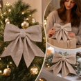 thumbnail image 5 of Wooowa Christmas Glitter Fabric Bows Pre Tied Sparkly Bow Ornaments 6.69x7.09 Inch for Tree Wreath Garland and Holiday Gift Box Home Decoration, 5 of 7