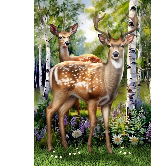 Briarwood Lane Spring Garden Flag 12x18 For Outdoor Deer in Forest For Spring Garden Flag Flags For Outside