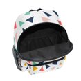 thumbnail image 6 of FORMRS School Backpack with Front Zippered Pocket 12" Elementary Student Travel Daypack, White Minimalist Triangles, 6 of 6