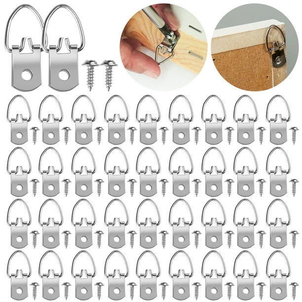 50pcs Picture Hanger Hook, EEEkit DRing Picture Hangers with Screws