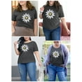 thumbnail image 4 of XCHQRTI Womens Daisy Tshirt Graphic Plus Size Casual Shirt Oversized Short Sleeve Summer Flower Tops, 4 of 8