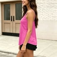 thumbnail image 3 of qolati Eyelet Tank Tops for Women Casual Sleeveless Scoop Neck Camisole Shirts Soft Loungewear Lightweight Pajamas Top Hot Pink M, 3 of 6