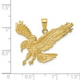 thumbnail image 3 of 14k Yellow Gold Textured Eagle Landing Pendant, 3 of 4