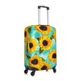 thumbnail image 3 of Qekee Yellow Sunflowers With Green Leaves Elastic Luggage Cover, Double-sided Print, Invisible Zipper, for Travel, Business, Daily - X-Large, 3 of 9