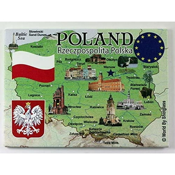 Poland EU Series Souvenir Fridge Magnet 2.5" x 3.5"