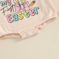thumbnail image 7 of HNMKIU Girls Bodysuits for Kids Spring Outfit Jumpsuit Top Shirt Easter Bunny Short Sleeve Baby Children Romper Khaki,3-6 Months, 7 of 7
