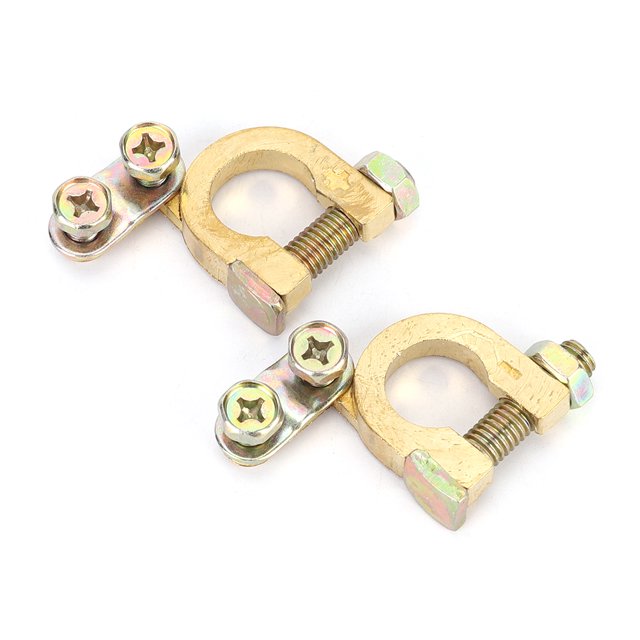 Conector de batería de automóvil, 2 piezas, pinzas de terminal de batería de cobre para batería de automóvil, accesorio para automóvil, compacto y liviano