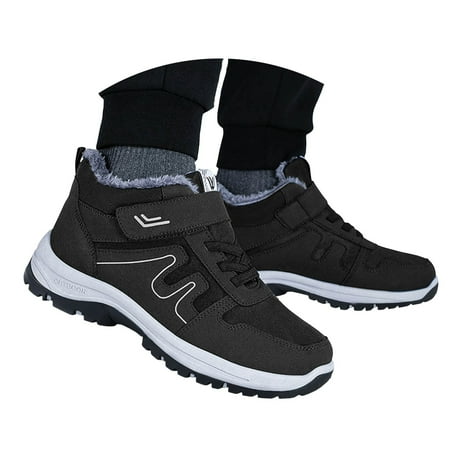 Oyedens Mens Hiking Boots Fleece Lined Thermal Winter Snow Boots Running Walking Outdoor Sport Shoes