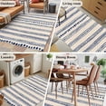 thumbnail image 5 of 4'x6' Area Rugs, Navy Blue Indoor Outdoor Area Rug for Living Room Bedroom, Modern Geometric Abstract Art Striped Washable Bathroom Rugs Kitchen Floor Carpet Mats Home Decor Aesthetic, 5 of 8