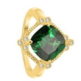 thumbnail image 4 of AoneJewelry 2.85 Carat Cushion Cut Emerald and Diamond Ring In 10K Solid Rose, White & Yellow Gold, 4 of 5