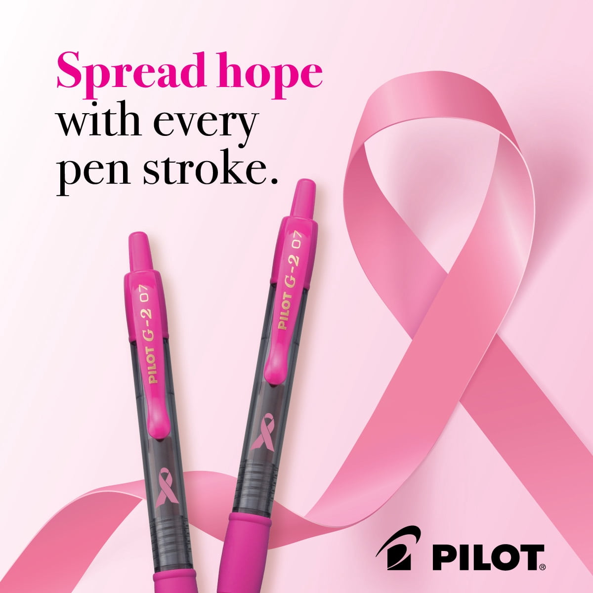 Pilot G2 BCA Retractable Gel Ink Pens, Fine Point, 0.7 mm, Black Ink, 48 Count
