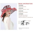 thumbnail image 3 of Fascinator Hats for Women, Women's Organza Church Derby Hat Hats Wide Brim Tea Party Hats Uv Protection Sun Hat, 3 of 5