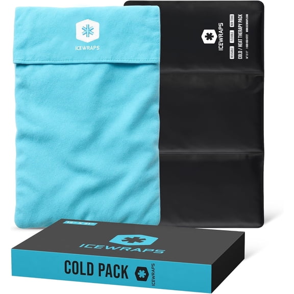 ICEWRAPS 12”x21” Reusable Ice Pack with Soft Fabric Cover - Oversize Flexible Cold Therapy Wrap for Back, Hip, Knee Injuries, Sciatica, and Chronic Pain Relief
