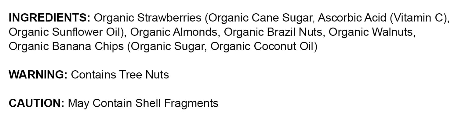 Organic Food Lover Gift Box - 1 Gift Box - Organic Strawberries, Organic Almonds, Organic Brazil Nuts, Organic Walnuts, Organic Banana Chips, Trail Snack Mix - by Food to Live