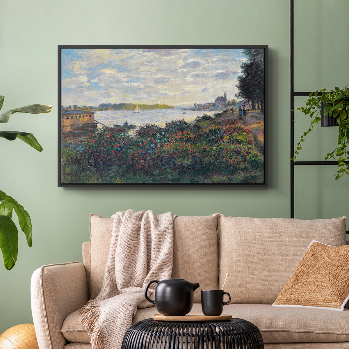 Vintage Landscape-CII By Wexford Home Framed in Black Wood Gallery Wrapped Canvas 17 in. x 25 in.