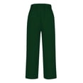 thumbnail image 5 of BODOAO Cropped Pants for Women Loose Pocket Cotton and Linen Casual Pants Army Green S, 5 of 5