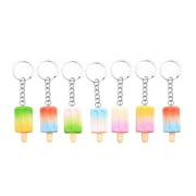 7Pcs Lovely Popsicle Key Ring Fashionable Keychain Decorative Bag Pendant