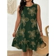 thumbnail image 2 of Plus Size Women Summer Casual Printed Short Camisole Dress Vacation Brown Sundress Floral Mini Dress, 2 of 10