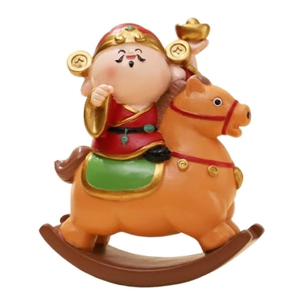 Figura de la riqueza, decoración Feng Shui, estatua de resina de la suerte, adorno de mesa para Estilo A