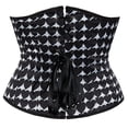 thumbnail image 3 of Grebrafan Corset Medieval Brocade Underbust Plus Pirate Top Black 5XL, 3 of 5