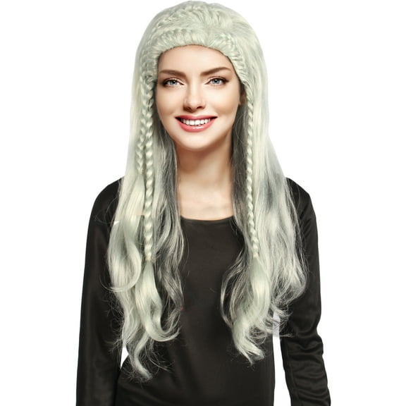 HM Smallwares Braided Female Viking Wig 25” Long Costume Accessory