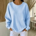 thumbnail image 4 of HAiming Striped Sweatshirts for Women Long Sleeve Loose Casual Scoop Neck Comfy Shirts Fall Winter Going out Tops, 4 of 9