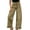 Coffee, variant on Ruohan Women's High Waist Ruffle Hem Wide Leg Denim Pants, Solid Color Seam Spliced Loose Fit Casual Jeans for Daily Wear