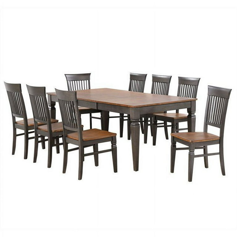 Dakota 9PC 60-78-inch Rectangle Expanding Dining Table Set Brown