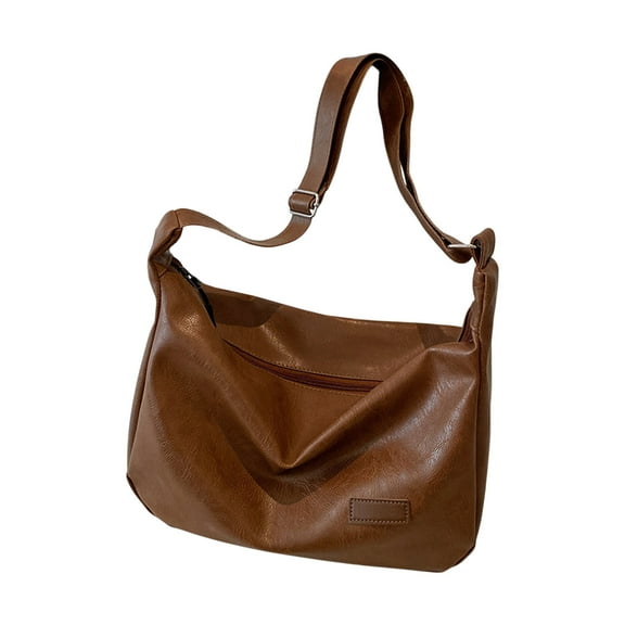 Moocorvic Women's Shoulder Bags Large Soft Foldable Leather Shoulder Handbag Tote Purses,Coffee
