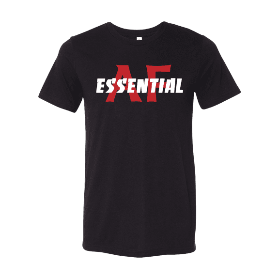 Funny Essential AF Unisex Adult Short Sleeve T-shirt-Black-small