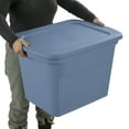 thumbnail image 4 of Sterilite 68 Liter Tote, Plastic Storage Bin with Snap-on Lid, Stackable, Blue, 4 of 4