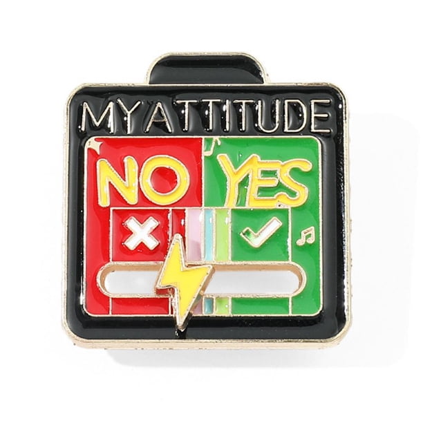 My Attitude Lapel Pin Metal Jewelry Broche Regalos para amigos Niños Negro