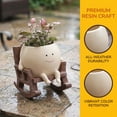 thumbnail image 5 of Smily Face Planter Pot Cute Resin Flower Head Planters for Indoor Outdoor Unique Sit Rocking Chair Succulent Pots Gift IdeaI for Mother and Appreciation Teachers' Day with Drainage Hole, 5 of 8
