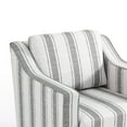 thumbnail image 6 of Swivel Accent Chair, Swivel Barrel Chair, Upholstered Comfy 360 Degree Swivel Club Chair for Living Room/Bedroom/Waiting Room/Office(Linen Stripe Gray, Set of 1), 6 of 6