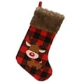 thumbnail image 1 of Christmas Stocking Cartoon Plaid Large Cute Tree Hanging Stocking Cuff Stocking, 1 of 10