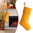 thumbnail image 2 of 19.68 Inch Christmas Stocking,Soft Velvet Hanging Christmas Stocking Decoration,Velvet Christmas Stockings, Xmas Fireplace Hanging Ornaments Sock Candy Stockings for Christmas Decorations,Yellow, 2 of 3