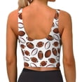 thumbnail image 4 of Goofa Football Printed Sports Bras for Women, High Impact Running Bra Workout Crop Tank Tops Longline Sports Bra Push up-Large, 4 of 9