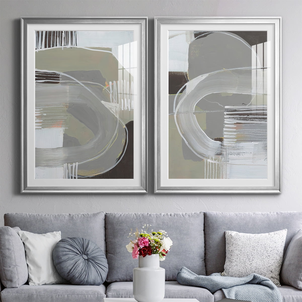 Wexford Home Arching Neutrals I Premium Framed Print, 30.5" x 42.5" - Ready to Hang, Silver (Set of 2)