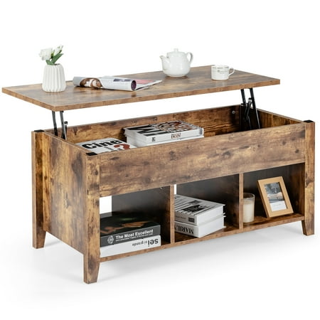Gymax Lift Top Coffee Table W Storage Compartment Shelf Living Room Retro Canada Gymax Lift Top Coffee Table W Storage, Rolling Coffee Table With Storage