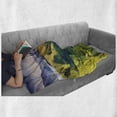 thumbnail image 6 of Fog Soft Flannel Fleece Throw Blanket, Sunrise Photo of Grassy Landed Hills with Sky of Sunbeams Picturesque Green Scenery, Cozy Plush for Indoor and Outdoor Use, 70" x 90", Multicolor, by Ambesonne, 6 of 6