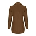 thumbnail image 4 of jtjvou Women's Large Pocket Casual Notched Lapel Double Breasted Ribbed Blazer Jacket for Women Coffee,L, 4 of 6