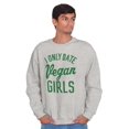 thumbnail image 3 of Date Vegan Girls Funny Vegetarian Gym Men's Big & Tall Crewneck Sweatshirt Brisco Brands 4X, 3 of 5