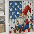 thumbnail image 6 of Fenyluxe Gnome Star Flag Polyester Fiber Shower Curtain for Bathroom Decoration with Hooks - Chic Modern Bathroom Decor 36"x72, 6 of 7