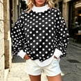 thumbnail image 2 of Levmjia Women's Polka Dot Sweater Winter Long Sleeve Mock Neck Pullover Casual Loose Fit Top for Women, 2 of 9
