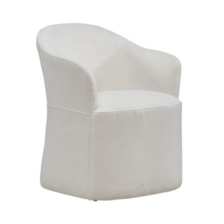 Liberty Furniture Accent Dining Chair with Castors - Squared Arm - Ivory Upholstry