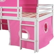 Pink Twin Size Bunk Bed with Slide Including Playful Pink Tent and